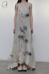 Mutedance 23 Spring/Summer Double-layer halter neck floral dress MD-MD23SS62-LUO Nude 62 PM59